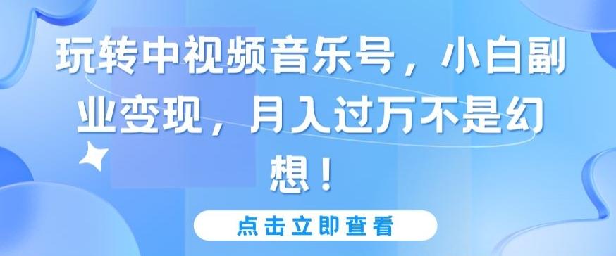 玩转中视频音乐号，小白副业变现，月入过万不是幻想【揭秘】-kk网创
