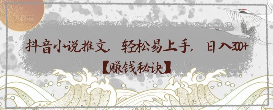 抖音小说推文，轻松易上手，日入300+【赚钱秘诀】-kk网创