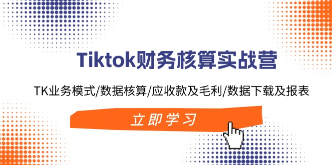 Tiktok财务核算实战营：TK业务模式/数据核算/应收款及毛利/数据下载及报表-kk网创
