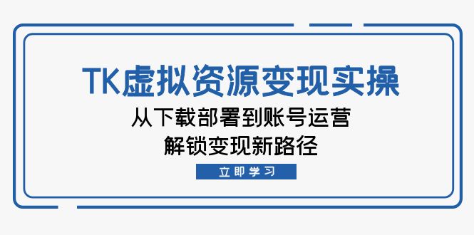 TK虚拟资料变现实操：从下载部署到账号运营，解锁变现新路径-kk网创