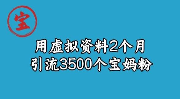 宝哥虚拟资料项目，2个月引流3500个宝妈粉-kk网创