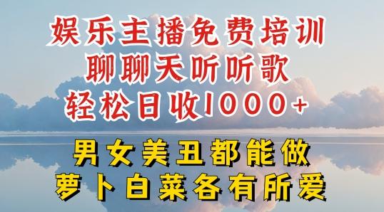 娱乐主播免费培训聊聊天听听歌轻松日收1K+，男女美丑都能做萝卜白菜各有所爱【揭秘】-kk网创