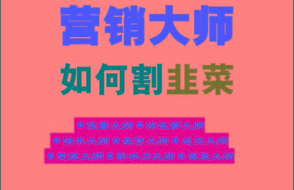 《营销大师如何割韭菜》禁止外传的大师绝学电子书-kk网创