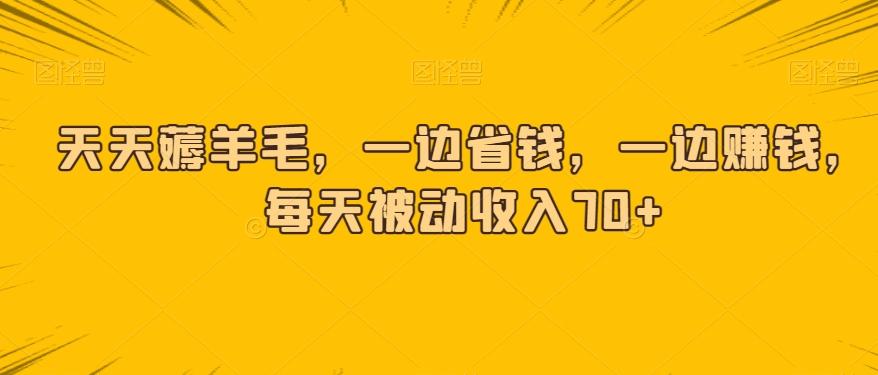 天天薅羊毛，一边省钱，一边赚钱，每天被动收入70+-kk网创