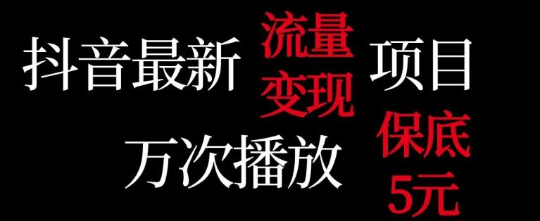 抖音流量变现，万次播放保底5元，额外收入-kk网创