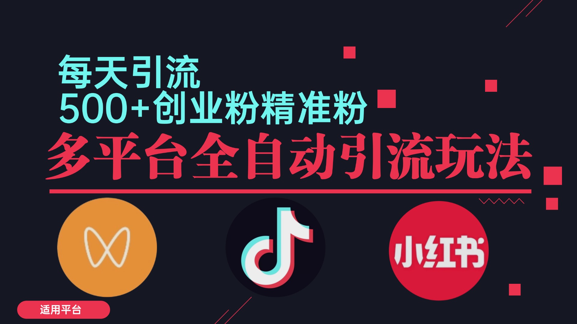 小红书抖音视频号截流自热全平台引流打法，全自动引流【日引2000+精准…-kk网创