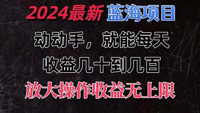 有手就行的2024全新蓝海项目，每天1小时收益几十到几百，可放大操作收…-kk网创