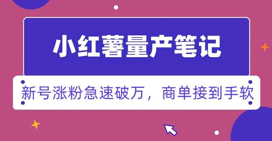 小红书量产笔记，一分种一条笔记，新号涨粉急速破万，新黑马赛道，商单接到手软【揭秘】-kk网创