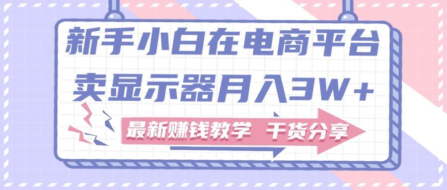 新手小白如何做到在电商平台卖显示器月入3W+，最新赚钱教学干货分享-kk网创