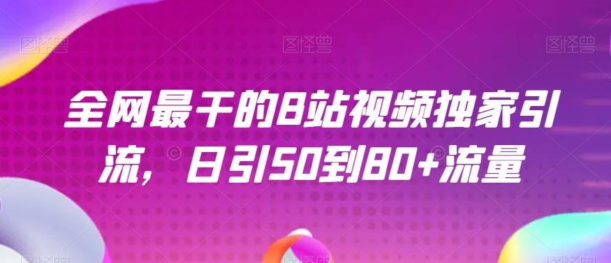全网最干的B站视频独家引流，日引50到80+流量【揭秘】-kk网创