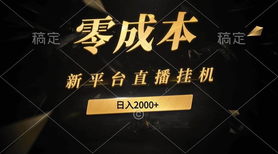 (9841期)新平台直播挂机最新玩法，0成本，不违规，日入2000+-kk网创