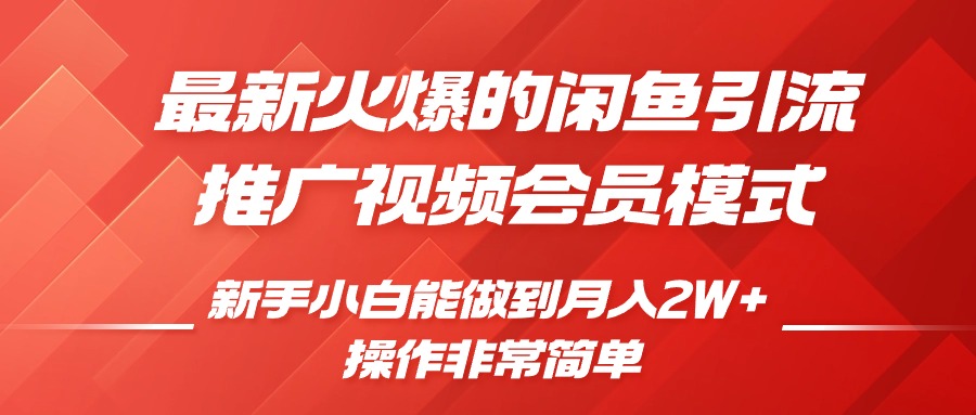 闲鱼引流推广影视会员，0成本就可以操作，新手小白月入过W+【揭秘】-kk网创