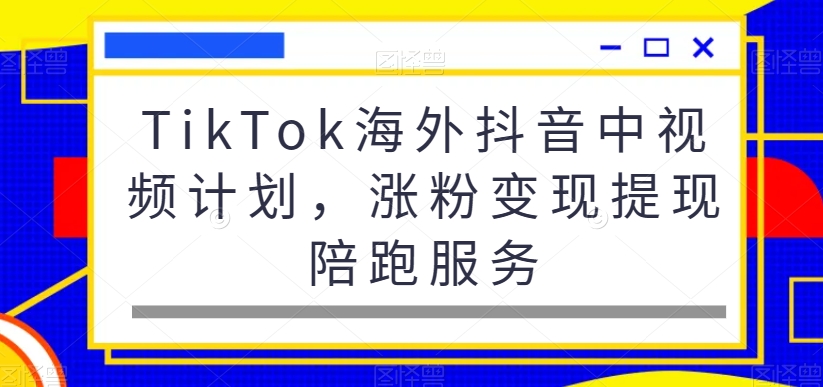 TikTok海外抖音中视频计划，涨粉变现提现陪跑服务-kk网创