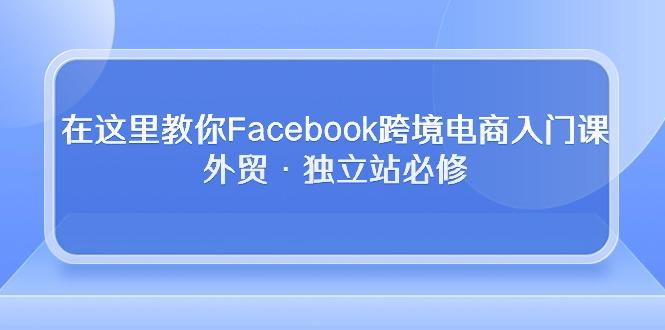在这里教你Facebook跨境电商入门课，外贸·独立站必修-kk网创
