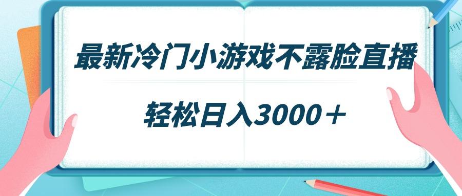 最新冷门小游戏不露脸直播，场观稳定几千，轻松日入3000＋-kk网创