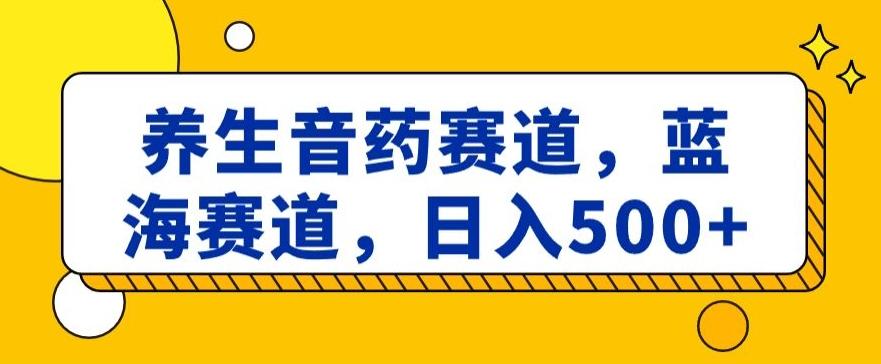 养生音药赛道，蓝海赛道，日入500+【揭秘】-kk网创