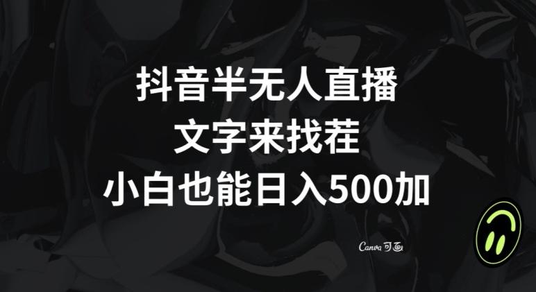 抖音半无人直播，文字来找茬小游戏，每天收益500+【揭秘】-kk网创