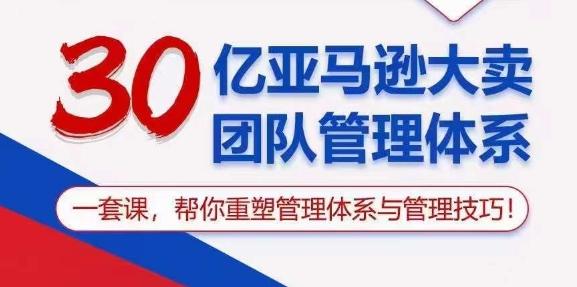 30亿亚马逊大卖团队管理体系，一套课，帮你重塑管理体系与管理技巧-kk网创