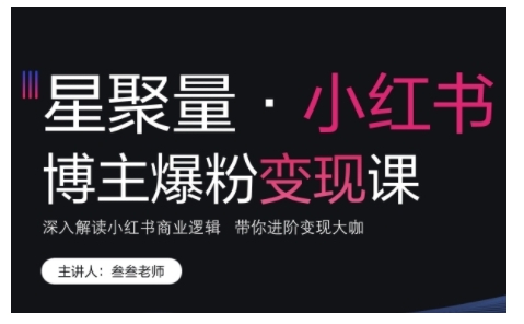 小红书博主爆粉变现课，深入解读小红书商业逻辑，带你进阶变现大咖-kk网创