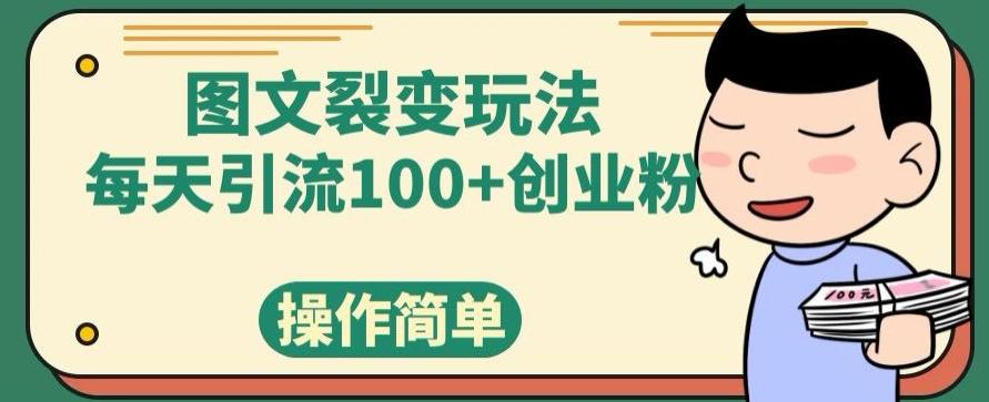 图文裂变玩法，每天引流100+创业粉，操作简单-kk网创
