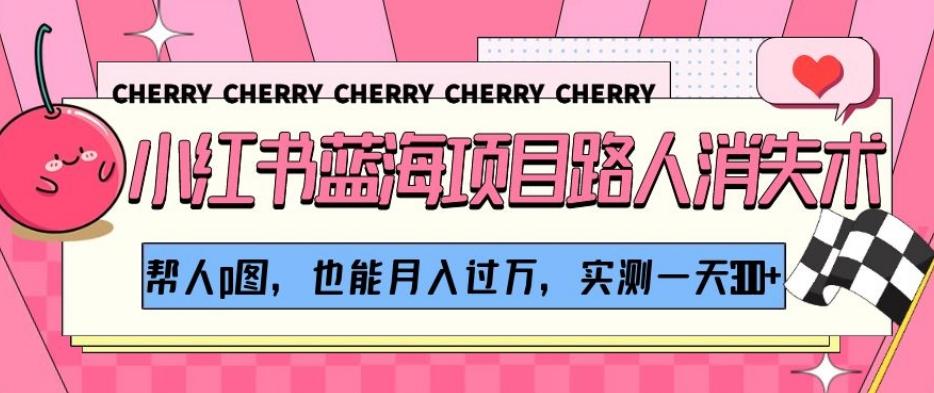 小红书蓝海项目路人消失术，帮人p图，也能月入过万，实测一天300+【揭秘】-kk网创