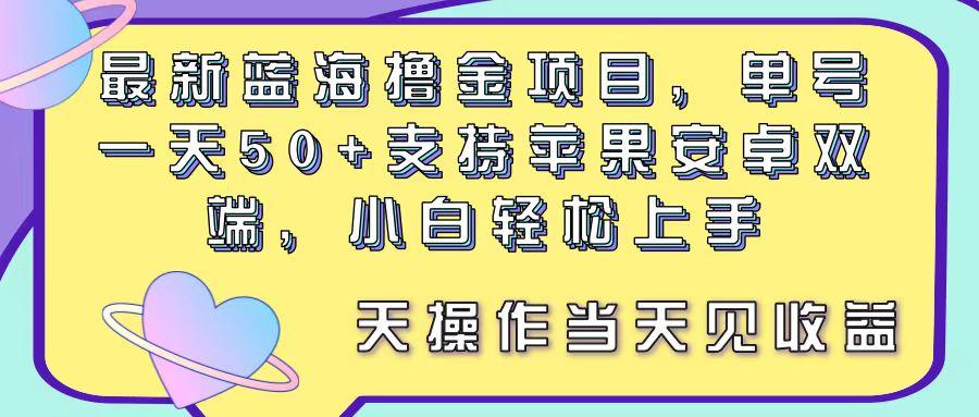 最新蓝海撸金项目，单号一天50+， 支持苹果安卓双端，小白轻松上手 当…-kk网创