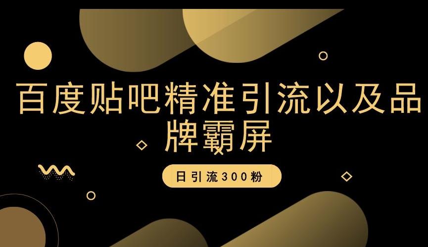 百度贴吧精准引流以及品牌霸屏，日引流300粉【揭秘】-kk网创