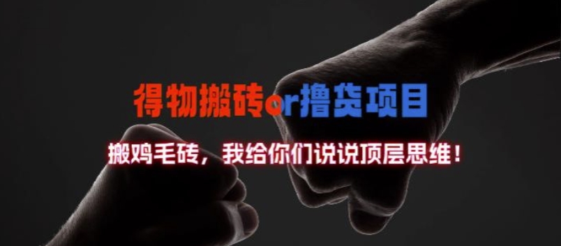 得物搬砖撸货项目?掰下数据，我给你们说说顶层思维【揭秘】-kk网创