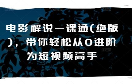 电影解说一课通(绝版)，带你轻松从0进阶为短视频高手-kk网创