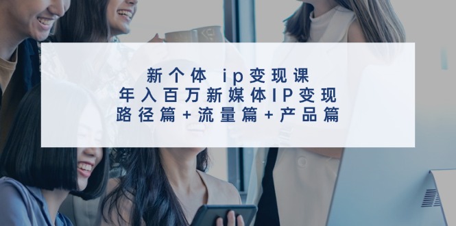 新个体ip变现课，年入百万新媒体IP变现，路径篇+流量篇+产品篇-kk网创