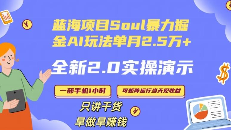 Soul怎么做到单月变现25000+全新2.0AI掘金玩法全程实操演示小白好上手【揭秘】-kk网创