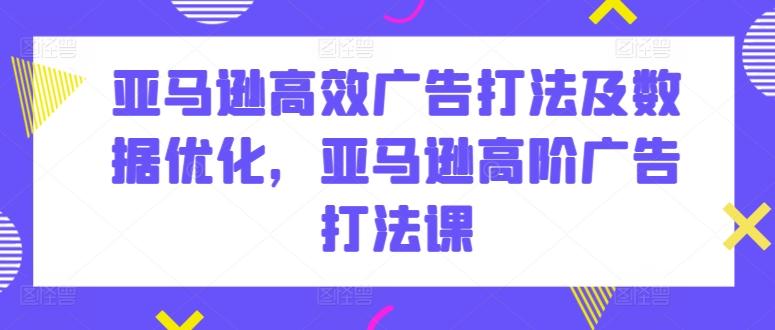 亚马逊高效广告打法及数据优化，亚马逊高阶广告打法课-kk网创