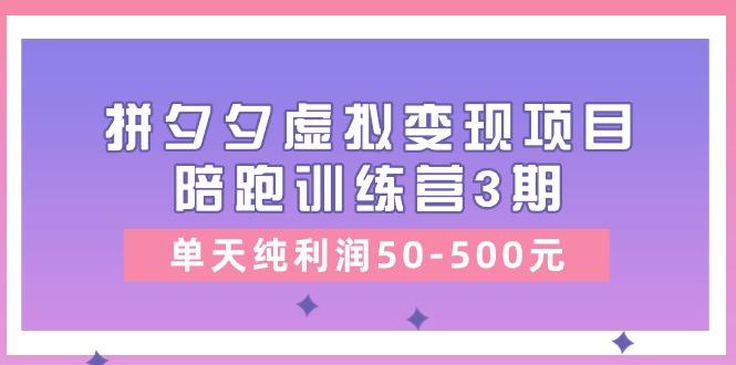 某收费培训《拼夕夕虚拟变现项目陪跑训练营3期》单天纯利润50-500元-kk网创