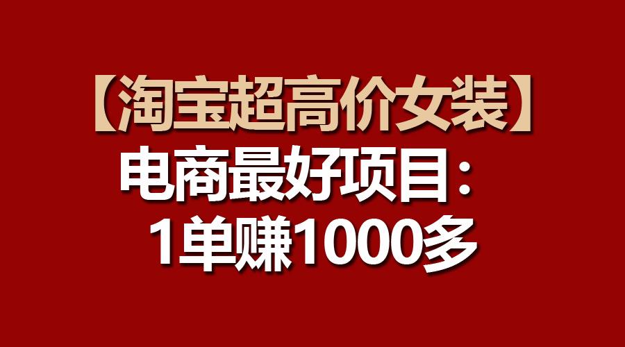 【淘宝超高价女装】电商最好项目：一单赚1000多-kk网创