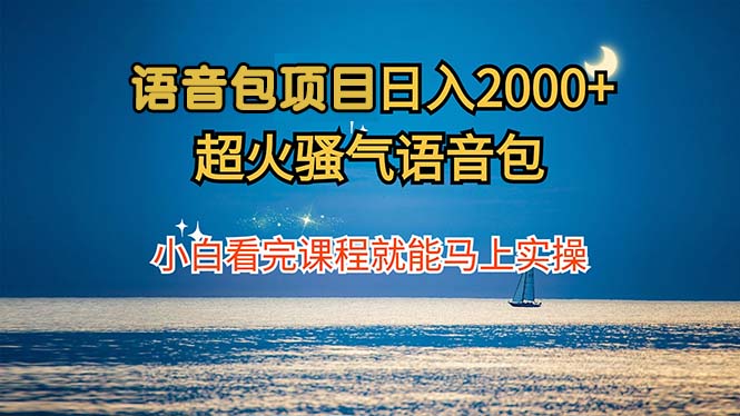 语音包项目 日入2000+ 超火骚气语音包小白看完课程就能马上实操-kk网创