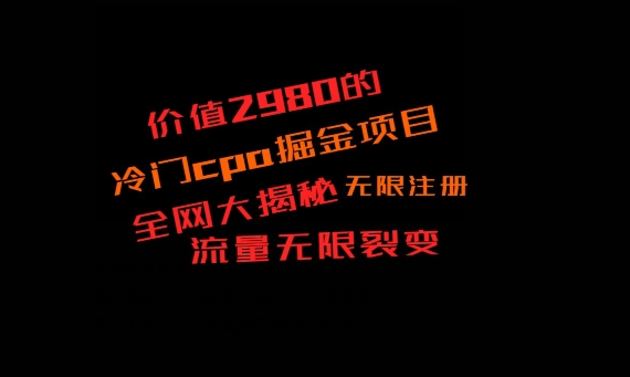 价值2980的CPA掘金项目大揭秘，号称当天收益200+，不见收益包赔双倍-kk网创