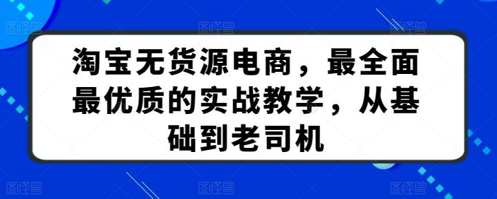 淘宝无货源电商，最全面最优质的实战教学，从基础到老司机-kk网创