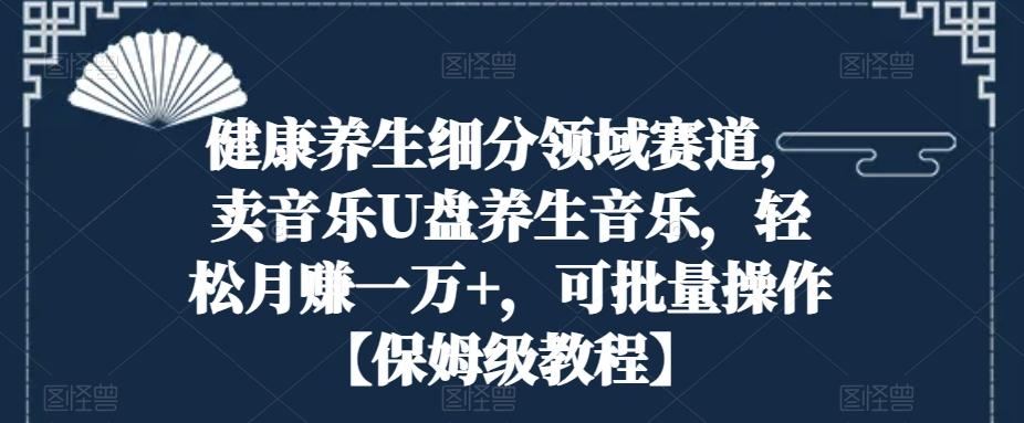 健康养生细分领域赛道，卖音乐U盘养生音乐，轻松月赚一万+，可批量操作【保姆级教程】-kk网创