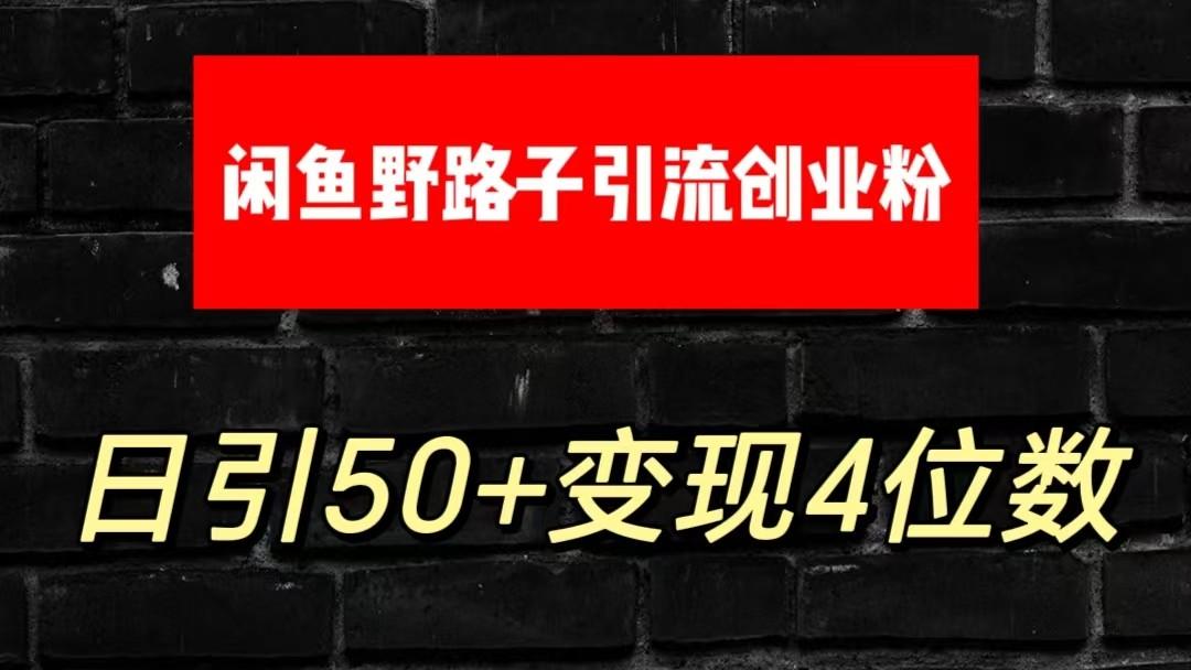 大眼闲鱼野路子引流创业粉，日引50+单日变现四位数-kk网创