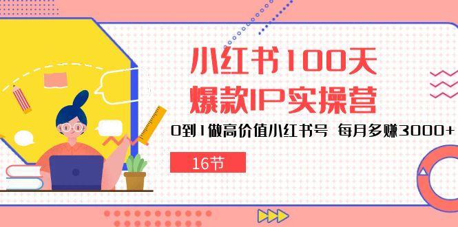 小红书100天-爆款IP实操营，0到1做高价值小红书号 每月多赚3000+(16节-kk网创