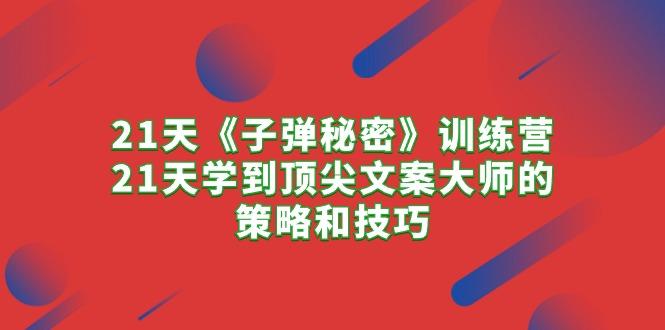 21天《子弹秘密》训练营，21天学到顶尖文案大师的策略和技巧-kk网创