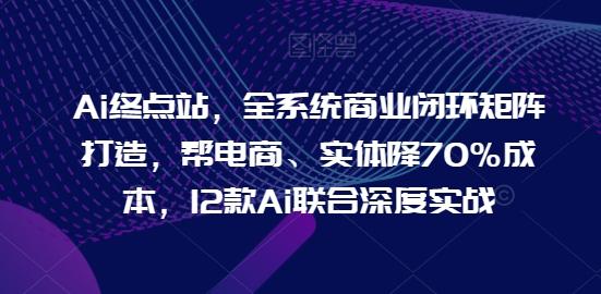 Ai终点站，全系统商业闭环矩阵打造，帮电商、实体降70%成本，12款Ai联合深度实战-kk网创