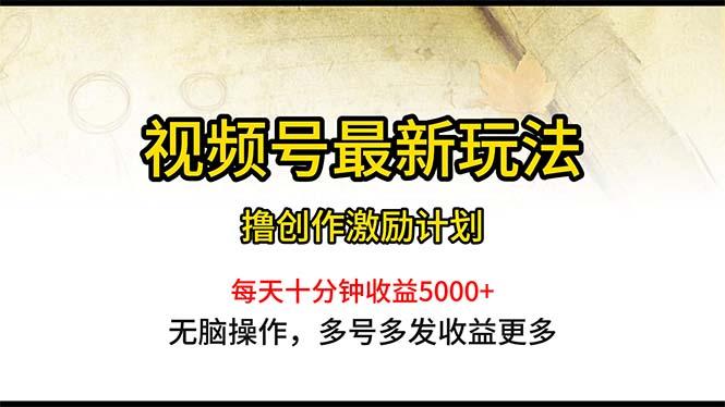 视频号最新玩法，每日一小时月入5000+-kk网创