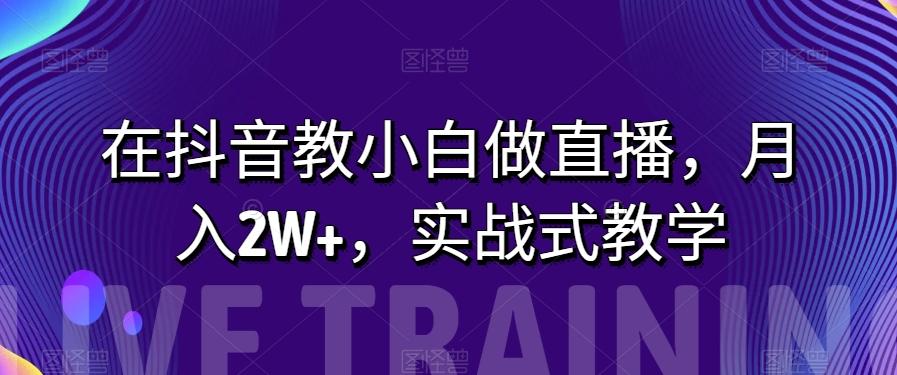 在抖音教小白做直播，月入2W+，实战式教学【揭秘】-kk网创