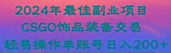 2024年最佳副业项目 CSGO饰品装备交易 轻易操作单账号日入200+-kk网创