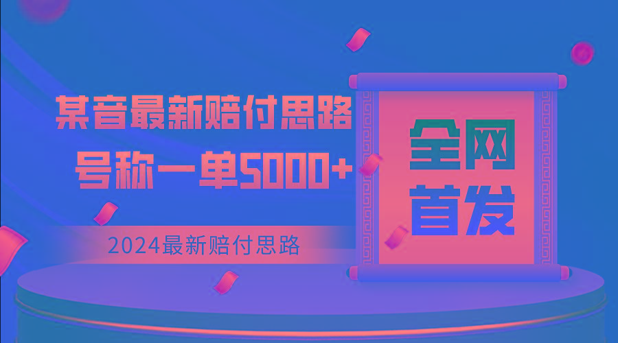 全网首发，2024最新某音赔付思路，号称一单收益5000+-kk网创