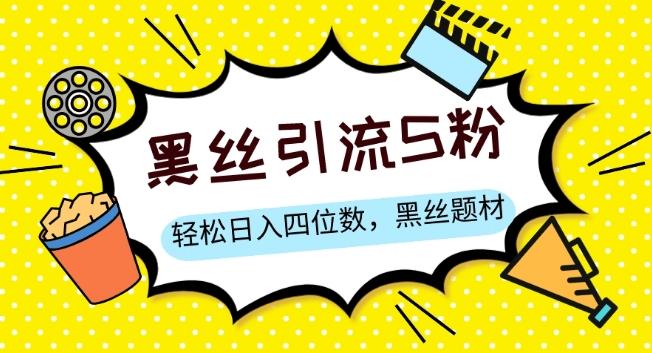 S粉变现，轻松日入四位数，黑丝题材+情感话术【揭秘】-kk网创