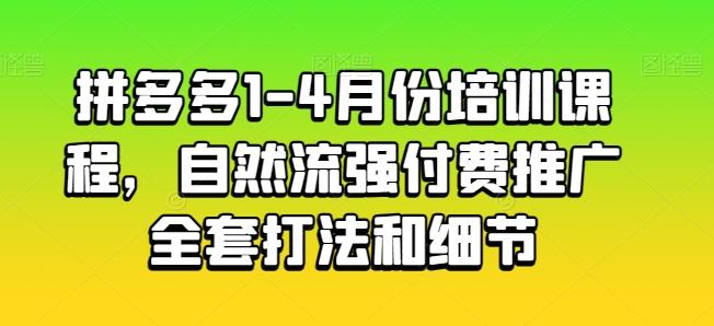 拼多多1-4月份培训课程，自然流强付费推广全套打法和细节-kk网创