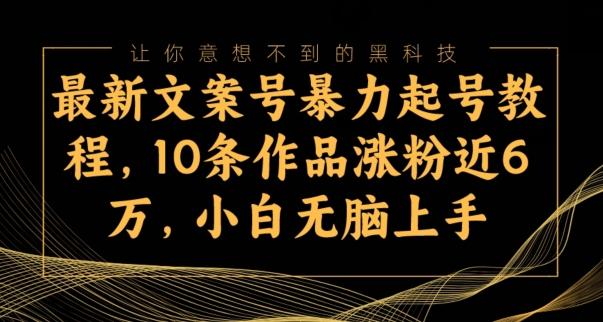 最新文案号暴力起号教程，10条作品涨粉近6万，小白无脑上手-kk网创