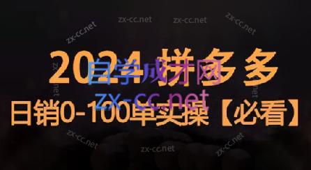 恒哥·2024拼多多日销0-100单实操-kk网创